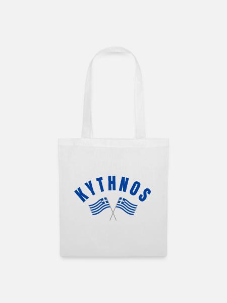Kythnos-griechische Flaggen - Stoffbeutel - Weiß