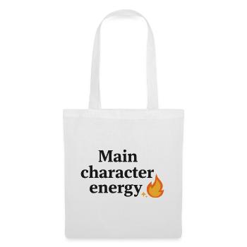 Main Character Energy mit Flamme - Stoffbeutel - Weiß - Vorne