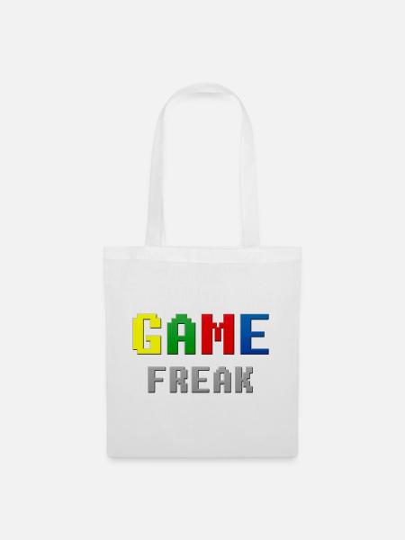 Retro Pixel Game Freak-Thema - Stoffbeutel - Weiß