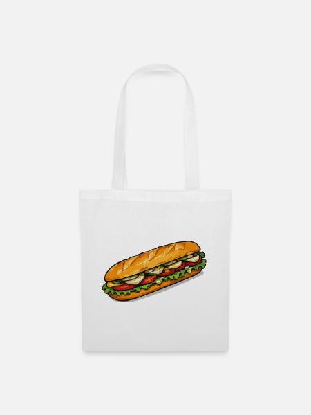 Frischer Sandwich Blickfang - Stoffbeutel - Weiß