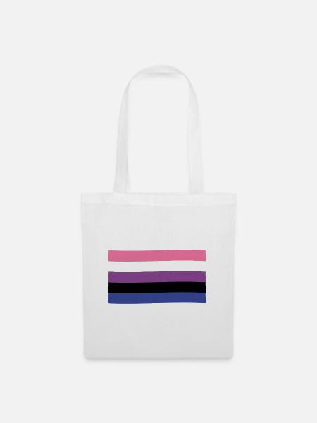 Genderfluid Pride Flagge - Stoffbeutel - Weiß