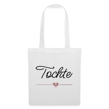 Beste Tochter mit Herz – Familien Geschenk - Stoffbeutel - Weiß - Vorne