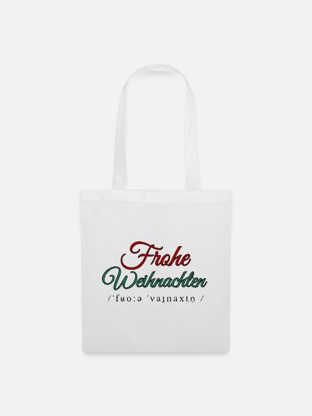 Frohe Weihnachten - Stoffbeutel - Weiß