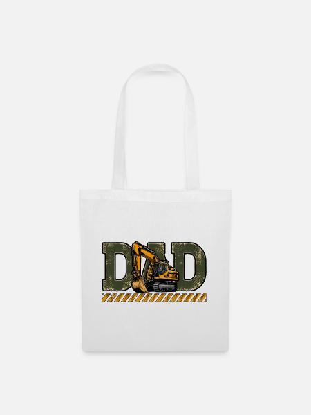 Bagger-Dad-Shirt, Bau-Dad-T-Shirt - Stoffbeutel - Weiß