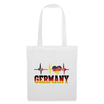 Deutschland Herzschlag - Stoffbeutel - Weiß - Vorne