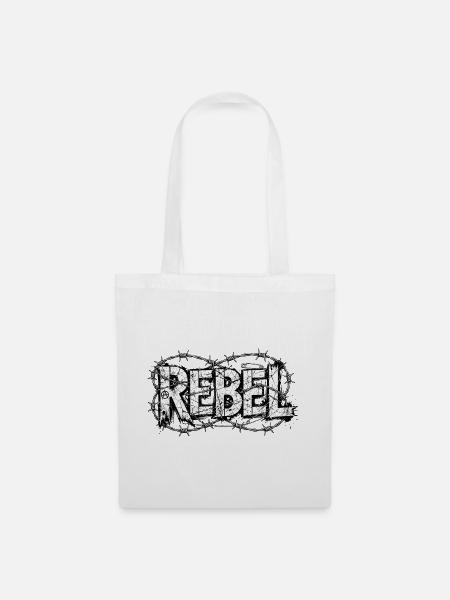 Rebellen-Stacheldrahttypografie - Stoffbeutel - Weiß