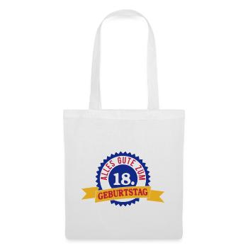 Joyeux 18ème Anniversaire - Sac en tissu - blanc - Devant