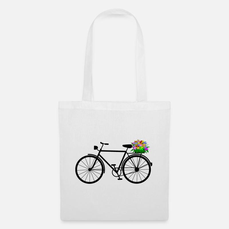 fahrrad blumen rad - Stoffbeutel - Weiß