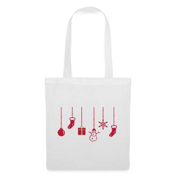 Noël, décoration de Noël - Sac en tissu - blanc - Devant