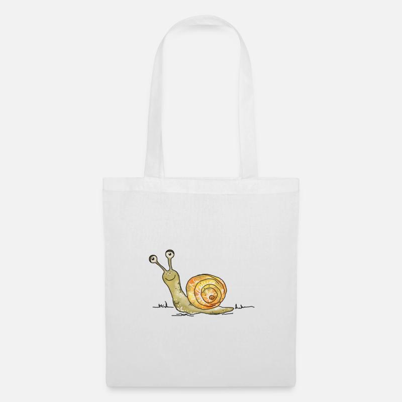Lustige Schnecke - Stoffbeutel - Weiß