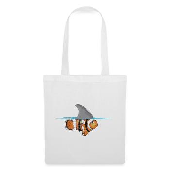 Clownfisch mit Haifischflossen Kostüm - Stoffbeutel - Weiß - Vorne