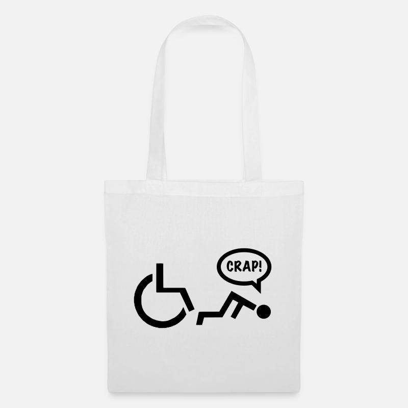 CRAP als Rollstuhlfahrer fällt. Humor Shirt * - Stoffbeutel - Weiß