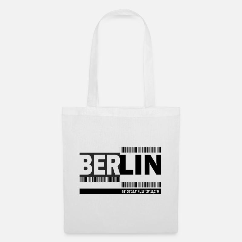 BERLIN - code-barres - Sac en tissu - blanc