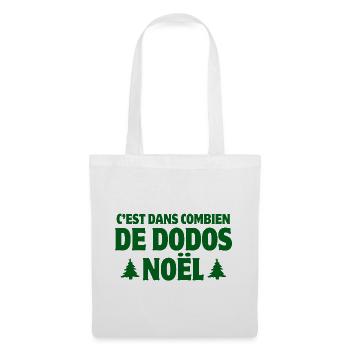 noël, joyeux Noël, sapin de Noël - Sac en tissu - blanc - Devant