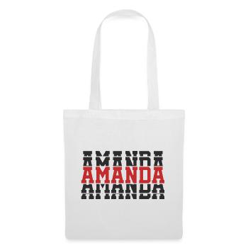 Amanda T-Shirt T-Shirt Geschenkidee gestapelter Text - Stoffbeutel - Weiß - Vorne