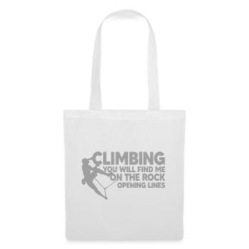 CLIMBING, ROCK CLIMBING, opening lines - Tote Bag - white - Front