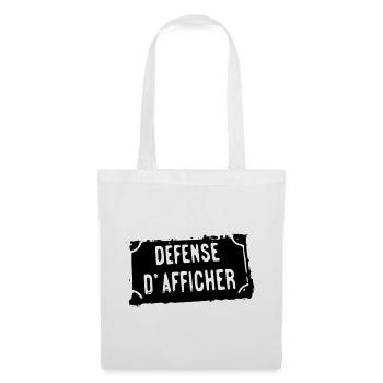 Défense d'afficher - noir - Sac en tissu - blanc - Devant