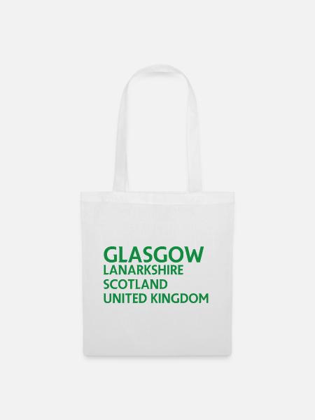 Glasgow – Scotland Textdesign - Stoffbeutel - Weiß