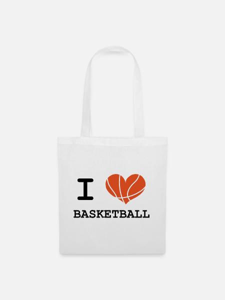 Ich liebe Basketball - Stoffbeutel - Weiß