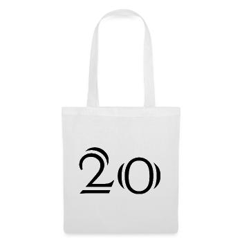 20. 20 ANS. 20e ANNIVERSAIRE. ANNIVERSAIRE 20 ANS. - Sac en tissu - blanc - Devant