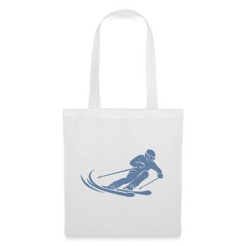 Minimalistische Skifahrer Silhouette Skisport - Stoffbeutel - Weiß - Vorne