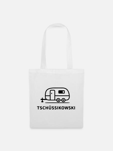 Tschüssikowski Camping Urlaub Wohnwagen Ferien - Stoffbeutel - Weiß