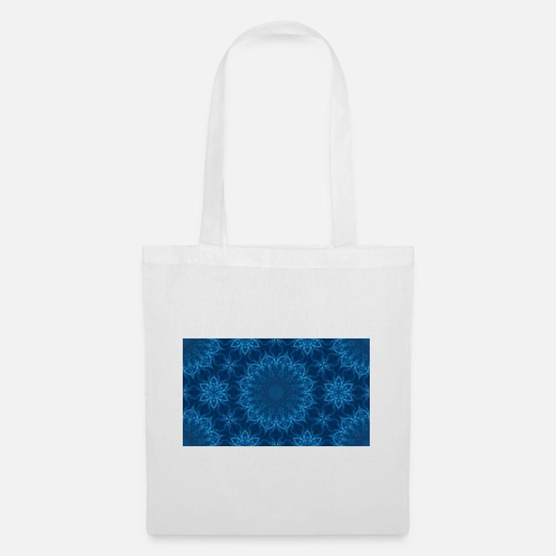 Blue Ocean Mandala Pattern – Abstract Water Kaleid - Tote Bag - white