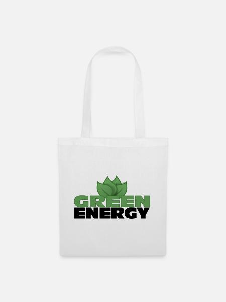 Green Energy - Nachhaltige Zukunft - Stoffbeutel - Weiß