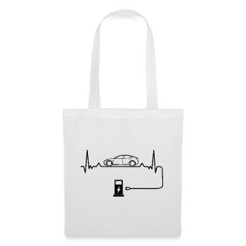 Electric car love with heartbeat Electric cars - Tote Bag - white - Front