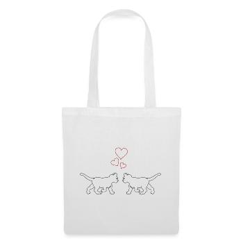 Chats amoureux - Sac en tissu - blanc - Devant