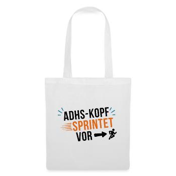 ADHS-Kopf sprintet vor - Stoffbeutel - Weiß - Vorne