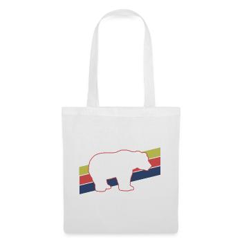 Bär Silhouette Retro Style - Stoffbeutel - Weiß - Vorne
