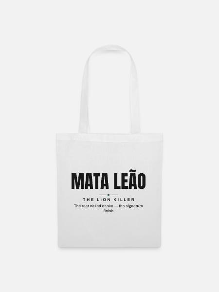 Mata Leão — Die Löwenjägerin | Echtes Jiu-Jitsu - Stoffbeutel - Weiß