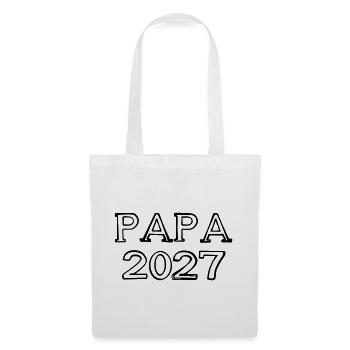Papa 2027 Schriftzug handgezeichnet - Stoffbeutel - Weiß - Vorne