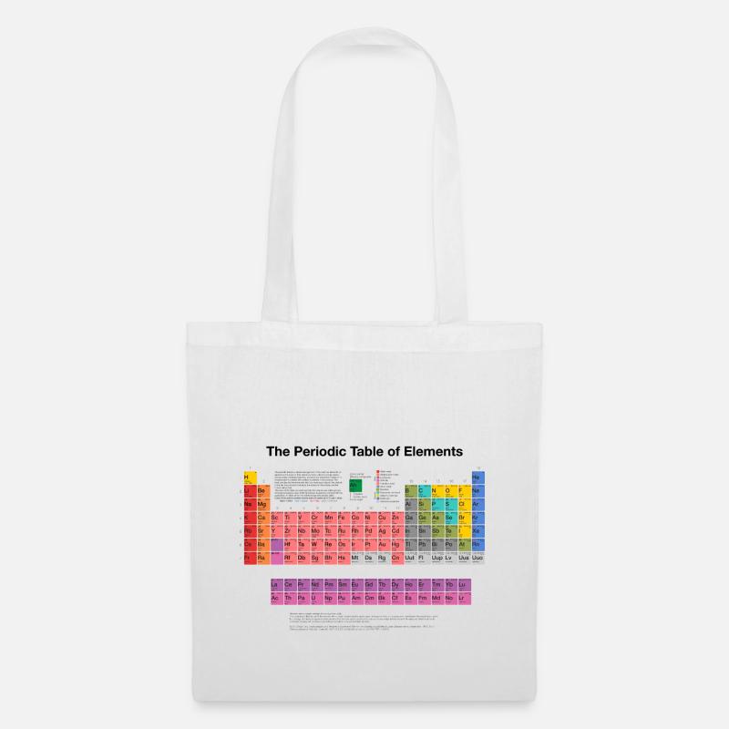 Periodic Table of Elements (PTE) dark - Tote Bag - white