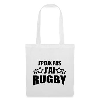 j'peux pas j'ai rugby - Sac en tissu - blanc - Devant