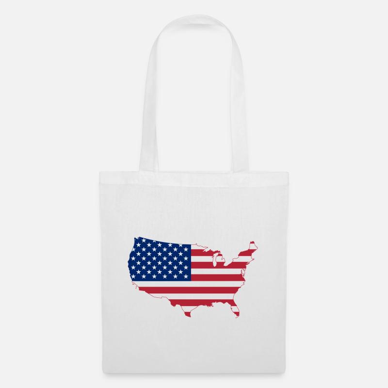 USA Flagge - Stoffbeutel - Weiß