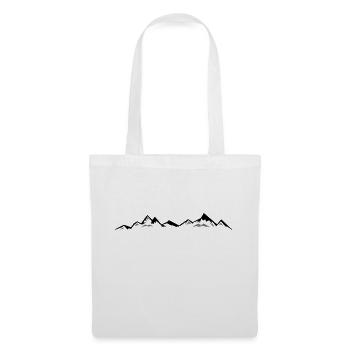 MONTAGNES Paysage Silhouette Panorama - Sac en tissu - blanc - Devant