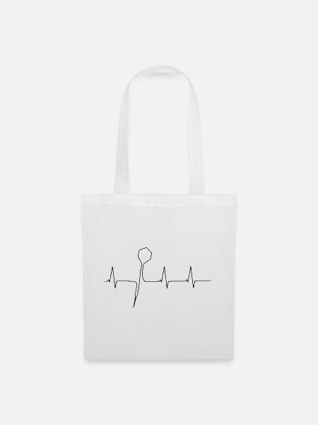 Darts Herzschlag Heartbeat Darten Geschenk Tee - Stoffbeutel - Weiß
