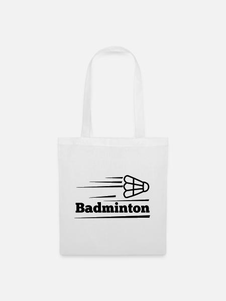 Badmintontext mit überfliegendem Shuttle - Stoffbeutel - Weiß