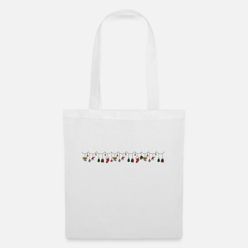 Weihnachten Girlande - Stoffbeutel - Weiß