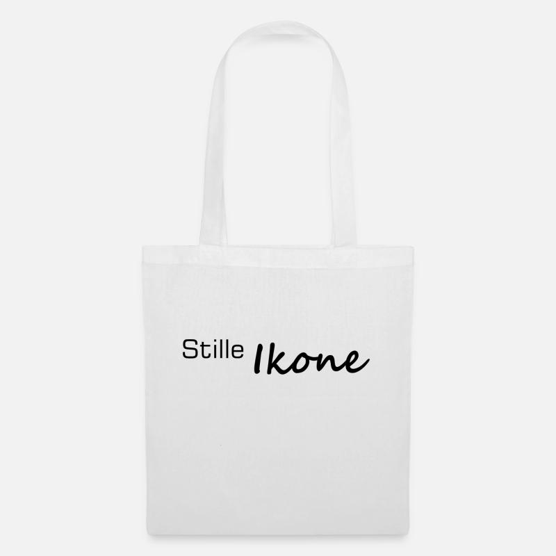 Stille Ikone Handlettered Schriftzug - Stoffbeutel - Weiß