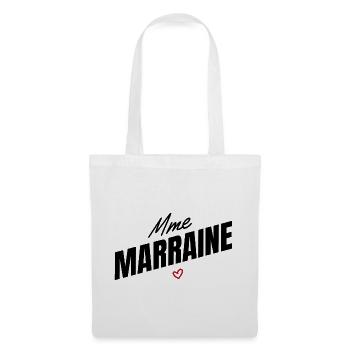 Mme marraine - cadeau pour future marraine - Sac en tissu - blanc - Devant