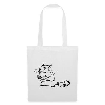 nerd wtf cat - Stoffbeutel - Weiß - Vorne