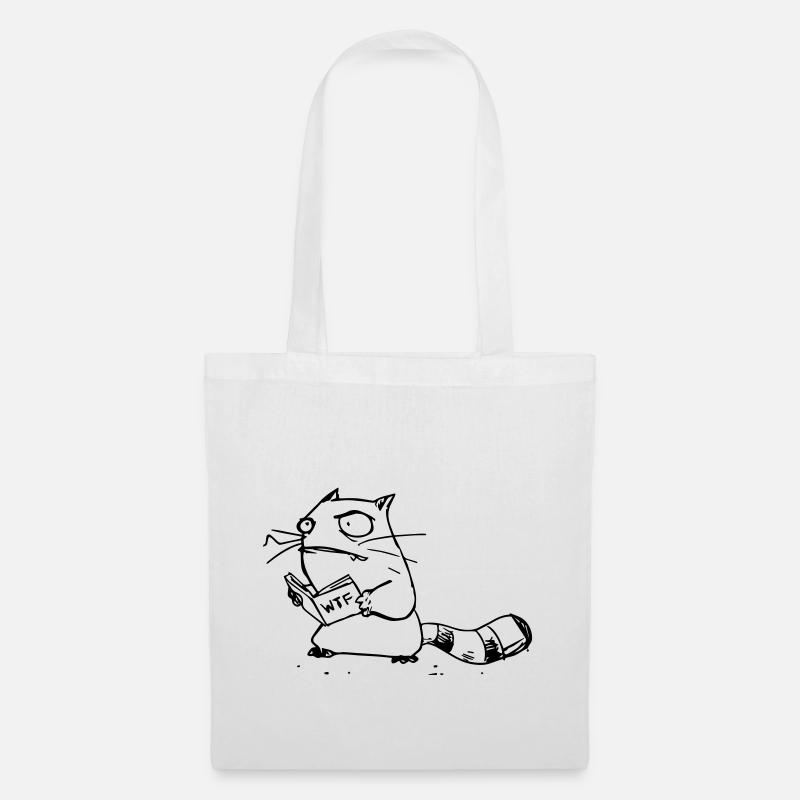 nerd wtf cat - Stoffbeutel - Weiß