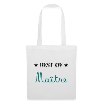 MAÎTRE. MERCI. MERCI MAÎTRE. CADEAU MAÎTRE. ECOLE - Sac en tissu - blanc - Devant