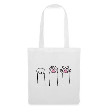 Pierre Papier Ciseaux Patte Patte Jeu Patte Cat Pattes - Sac en tissu - blanc - Devant