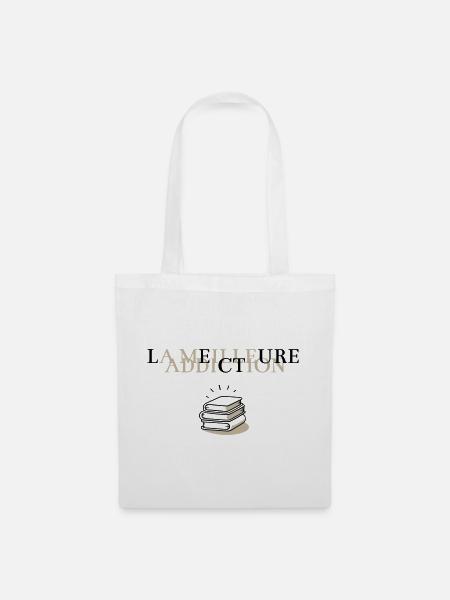 LECTURE, LA MEILLEURE ADDICTION - Sac en tissu - blanc
