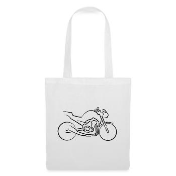 Motorrad Naked-Bike Konturen minimalistisch - Stoffbeutel - Weiß - Vorne