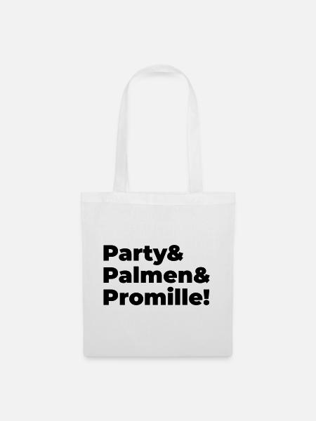 Party Palmen Promille - Stoffbeutel - Weiß